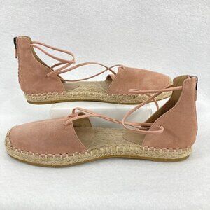 Eileen Fisher Toffee Cream Ballet Lace Up Espadrille Sandal Flat Size 7.5